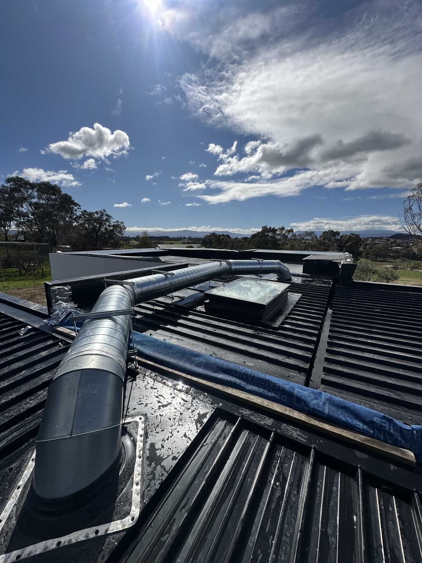 Rooftop metal ductwork