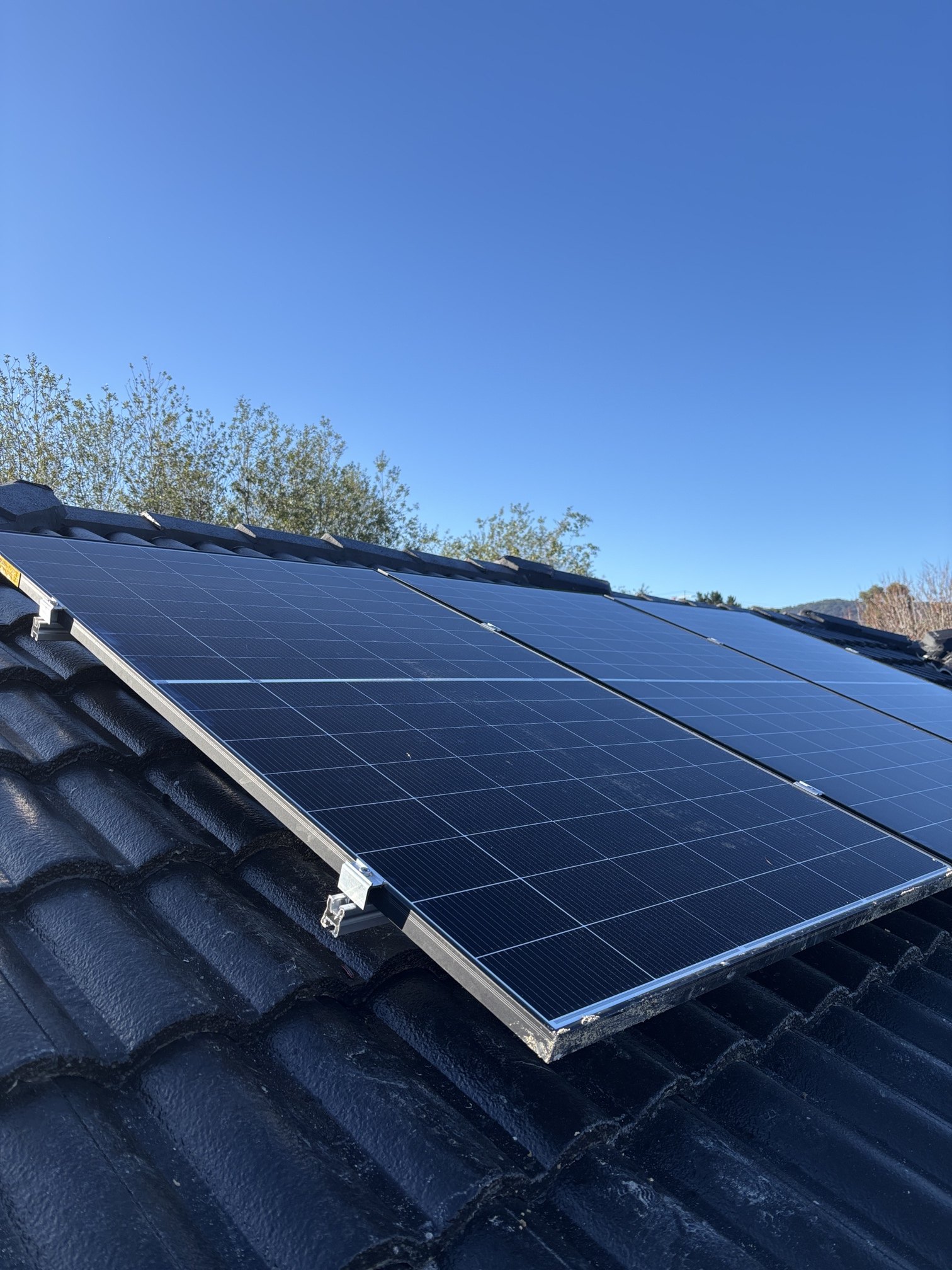 Solar panels installed on a tiled roof in Ferntree Gully